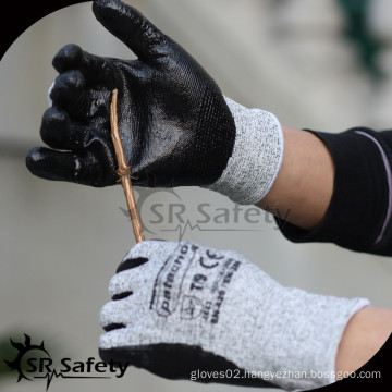 SRSAFETY HPPE & glassfiber cut resistant nitrile coated working glove